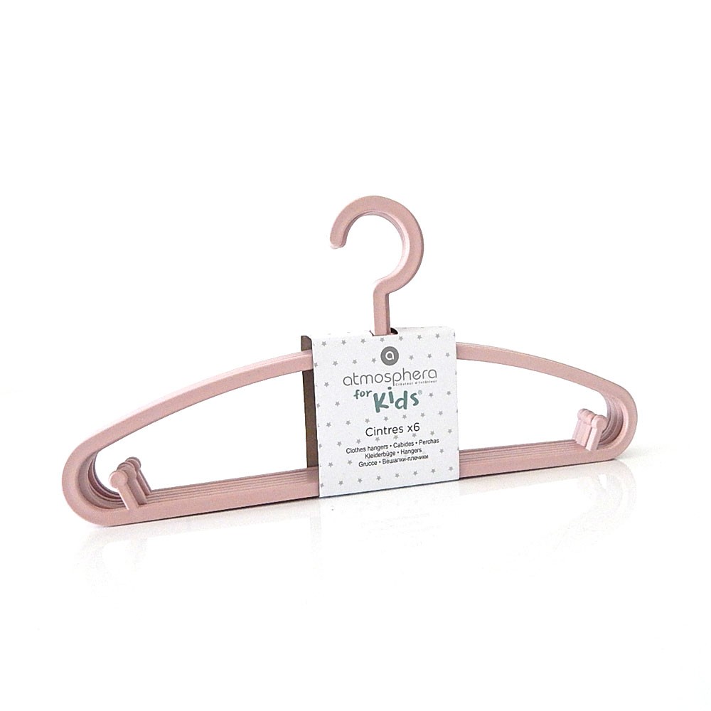 perchas-rosa-atmosfera-home Pack de 6 perchas infantiles rosa - Imagen 1