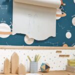 Papel pintado Nuestro Planeta Universo Jeans Azul / Beige - Imagen 3