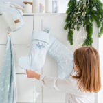 Calcetín de Navidad Deer azul estampado - Imagen 3