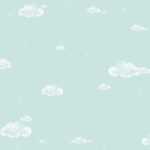 Papel pintado infantil Clouds aquamarine