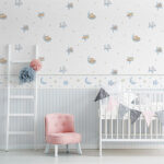 Papel pintado infantil Dreams celeste - Imagen 2