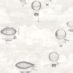 Papel pintado Expédition gris argent