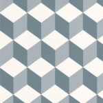 Papel pintado Young & Free - Be Happy azul vintage