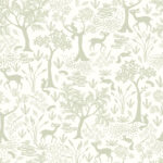 Papel pintado Poetic Forest verde almendra