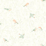 Papel pintado Flying Bird verde almendra