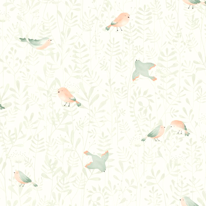 CASADECO_88317088(1) Papel pintado Flying Bird verde almendra - Imagen 1