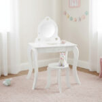 Tocador y taburete infantil blanco - Imagen 16
