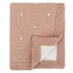 Manta Tricot dots rosa empolvado