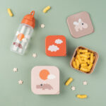 Set de 3 cajitas para alimentos Happy Clouds rosa - Imagen 5