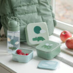 Set de 3 cajitas para alimentos Happy Clouds verde - Imagen 2