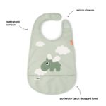 Babero con velcro Happy Clouds verde - Imagen 3