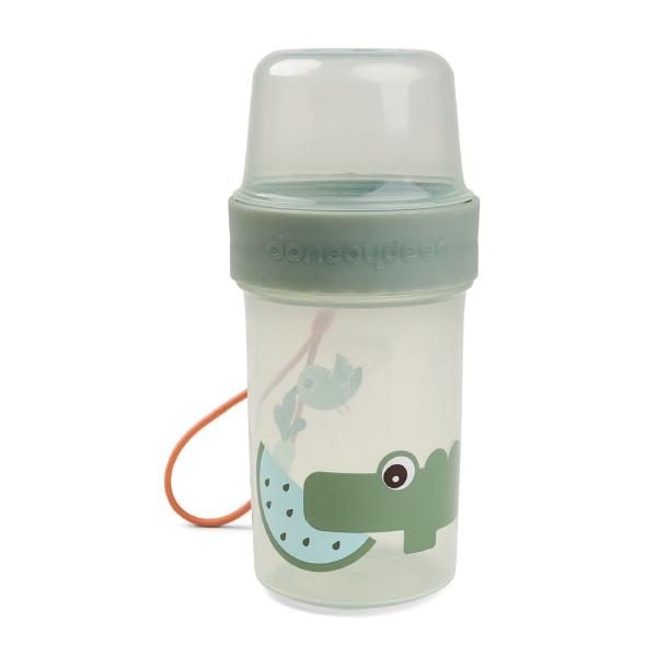 contenedor grande (9) Recipiente snack bidireccional Croco verde - Imagen 1