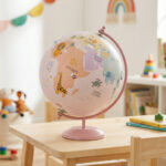 Globo terráqueo rosa