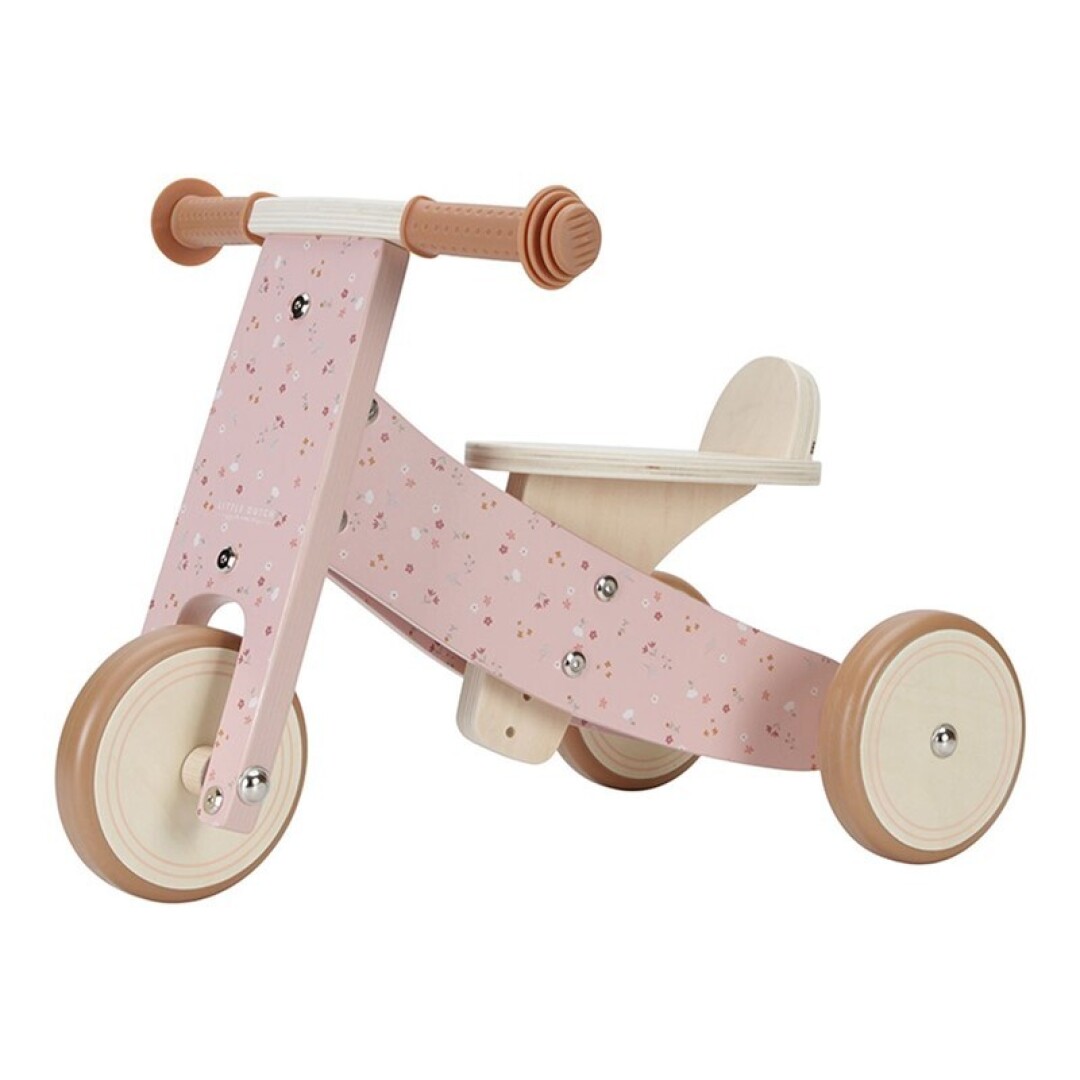 T8KY00014236 Triciclo de madera rosa - Imagen 1