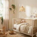 Lámpara infantil colgante de bambú con pompones - Imagen 3