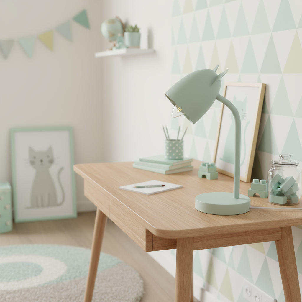 Lámpara infantil de sobremesa orejitas verde - Imagen 3