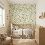 Papel pintado Les Mini Mondes - Bosque Verde Kaki - Imagen 2