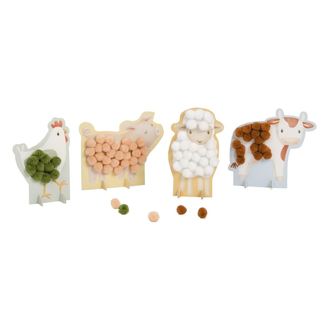 T8KY00016044 Tarjetas de pompones pequeña granja - Imagen 1
