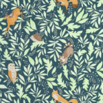 Papel pintado Les Mini Mondes - Bosque Verde azulado