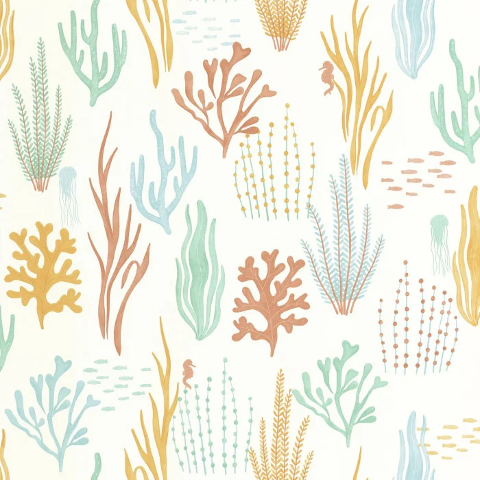 105814325 Papel pintado Les Mini Mondes - Fondo Marino Multicolor - Imagen 1