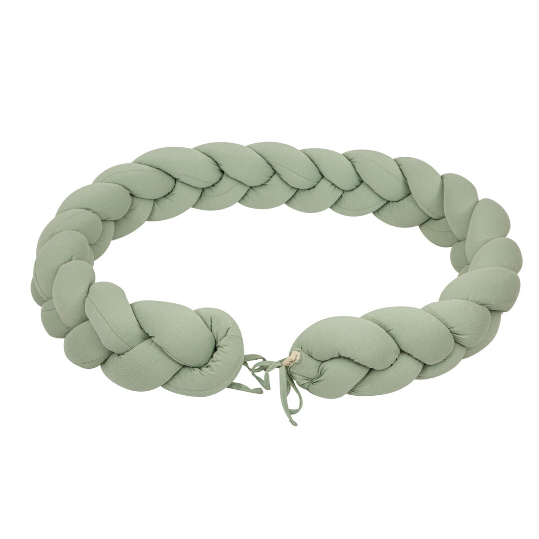 54FU00002748 Protector de cuna trenza Basics Verde - Imagen 1