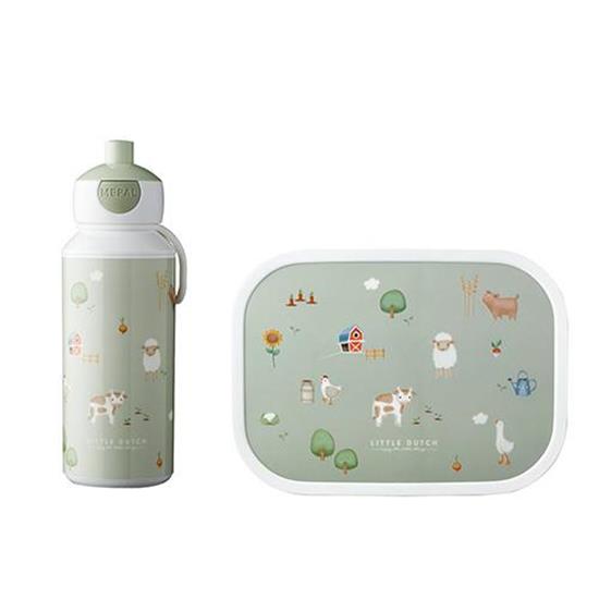 0027981_lunchset-campus-little-farm-drinkfles-pop-up-en-lunchbox-_550 Pack de almuerzo Campus Pequeña Granja - Imagen 1