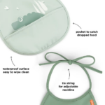 Pack de dos baberos con bosillo Croco verde - Imagen 2