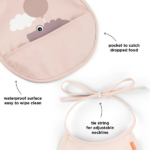 Pack de dos baberos con bosillo Happy Clouds rosa - Imagen 2