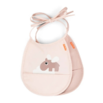 Pack de dos baberos con bosillo Happy Clouds rosa - Imagen 4
