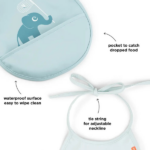Pack de dos baberos con bosillo Tiny Elphee azul - Imagen 2