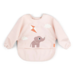 Babero con bolsillo y mangas Playground powder