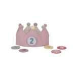 Corona de cumpleaños con números 1 al 5 rosa