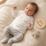 Conjunto de jubón y polaina Starry night blanco 1 mes - Imagen 2