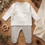 Conjunto de jubón y polaina Starry night blanco 1 mes - Imagen 3
