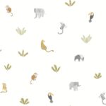 Papel pintado Érase una vez In the Jungle Vert feuille
