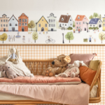 Papel pintado Érase una vez cuadro vichy beige - Imagen 3