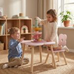 Mesa de madera Douceur rosa - Imagen 5