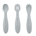 Set cubiertos de aprendizaje gris