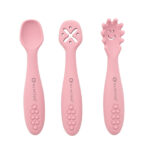 Set cubiertos de aprendizaje rosa