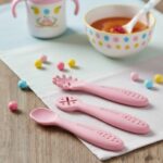 Set cubiertos de aprendizaje rosa - Imagen 2