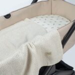 Set de Sábana bajera ajustable para capazo + muselina Mimosa Verde - Imagen 2