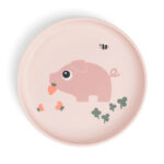 Plato infantil redondo Tiny Farm Rosa