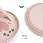 Plato infantil redondo Tiny Farm Rosa - Imagen 5