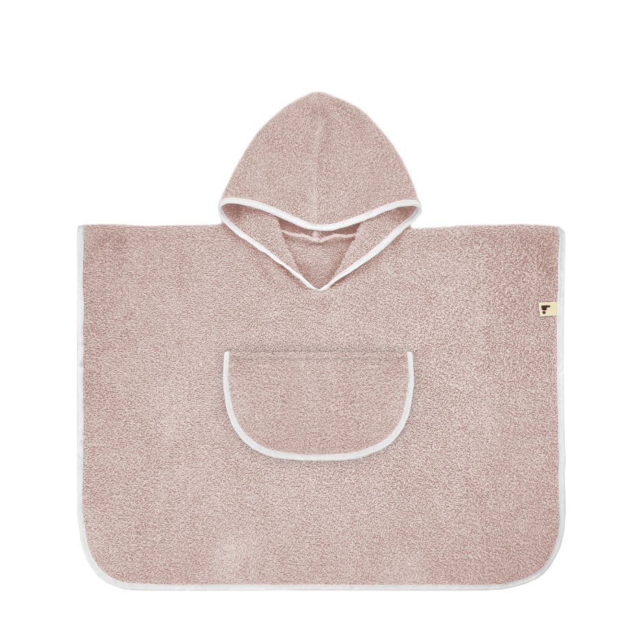 Poncho rosa vintage Poncho M 2-4 años 65cm. plain rosa - Imagen 1