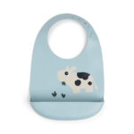 Babero de silicona Tiny Farm Azul