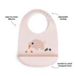Babero de silicona Tiny Farm Rosa - Imagen 3