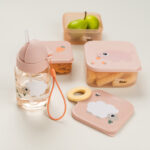 Botella infantil con caña 280 ml. Tiny Farm Rosa - Imagen 2