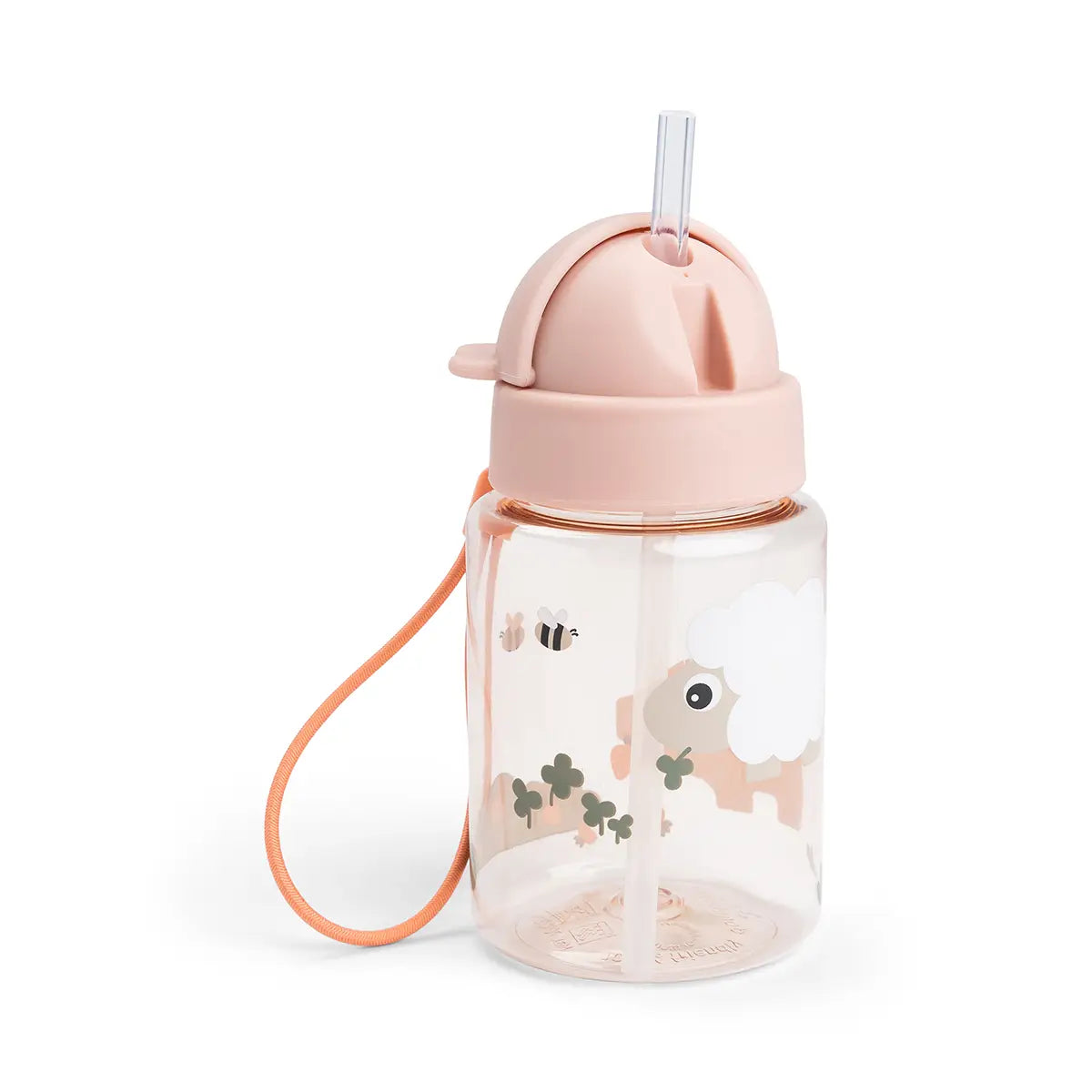 Straw-bottle-Tiny-farm-Powder-Front-2-PS Botella infantil con caña 280 ml. Tiny Farm Rosa - Imagen 1