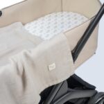 Set de Sábana bajera ajustable para capazo + muselina Botton Flores - Imagen 2