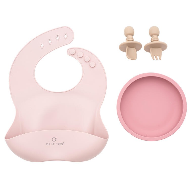 0090 Set de alimentación 4 Piezas de silicona rosa - Imagen 1